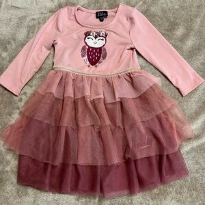 Lilt Pink Owl Dress for Kids